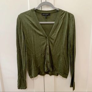 Lafayette 148 | Silk Olive Cardigan